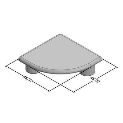 60-120-2 MODULAR SOLUTIONS POLYAMIDE PART END CAP 45MM X 45MM ROUND CORNER LIGHT GRAY
